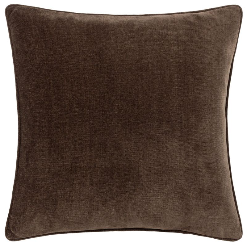 Heavy Chenille Piped Cushion Brown