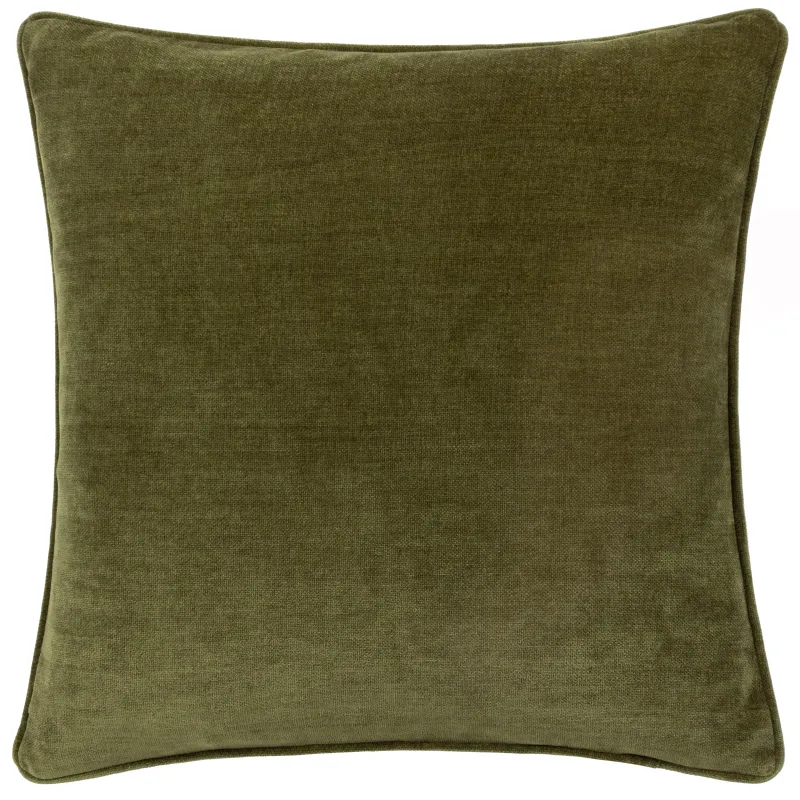 Heavy Chenille Piped Cushion Olive