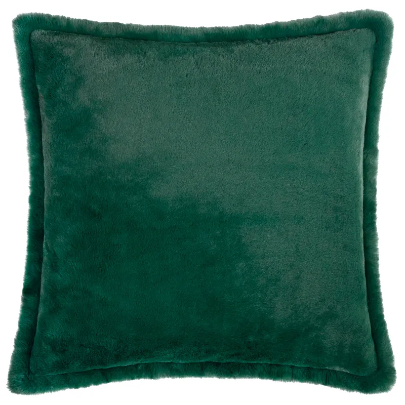 Kallu Faux Fur Cushion Needle Green 55 x 55