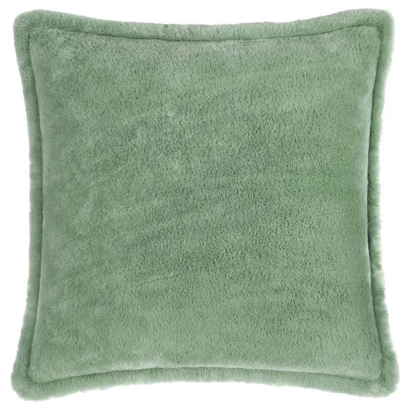 Kallu Faux Fur Cushion Frost Green 55 x 55
