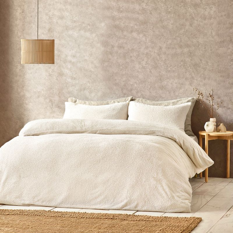 Boucle Duvet Cover Set Ecru