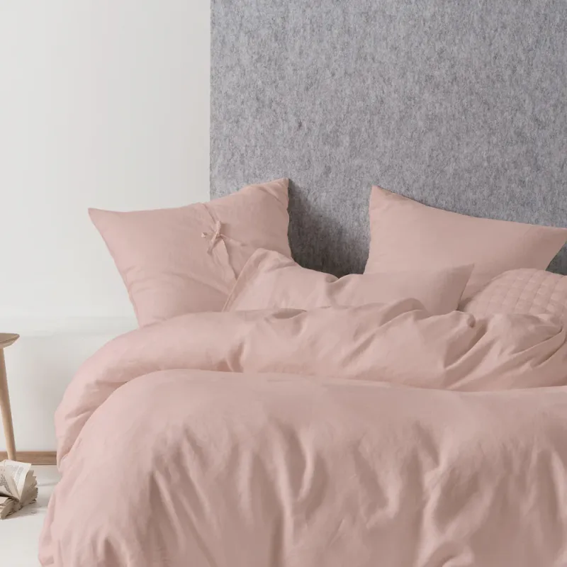 Nimes Linen Duvet Cover Set Blush