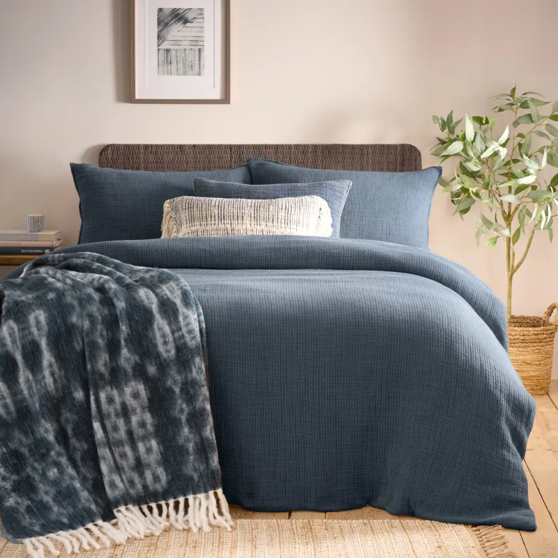 Ribble Acid Washed Duvet Cover Set Ink