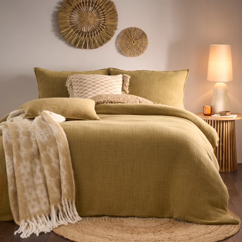 Ribble Acid Washed Duvet Cover Set Honey