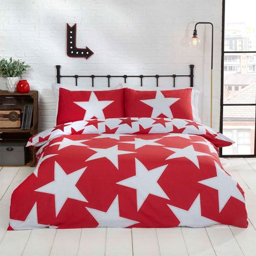 All Stars Red or Red Reversible Duvet Set Red