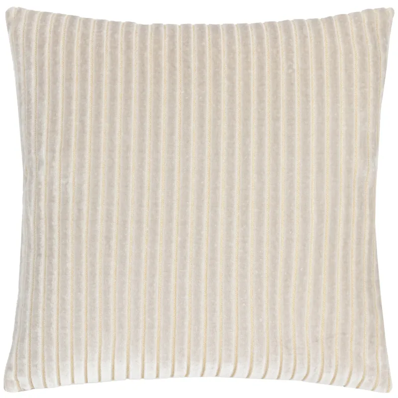 Savoy Stripe Velvet Cushion Oyster