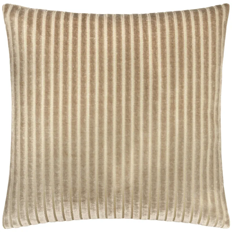 Savoy Stripe Velvet Cushion Mink