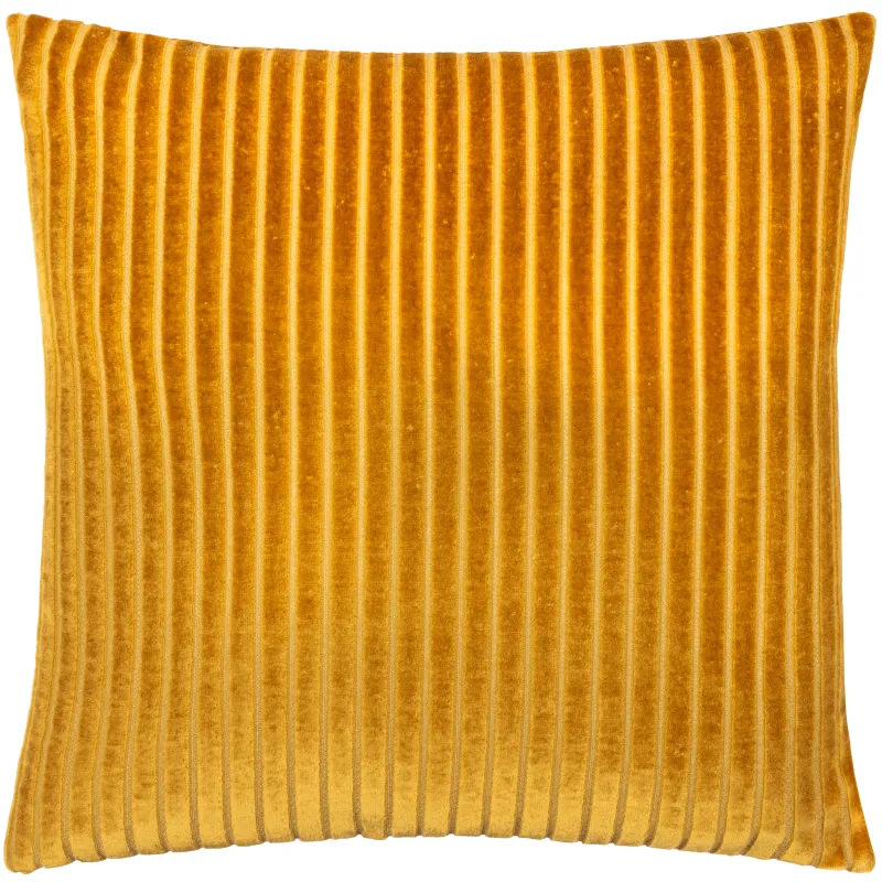 Savoy Stripe Velvet Cushion Gold