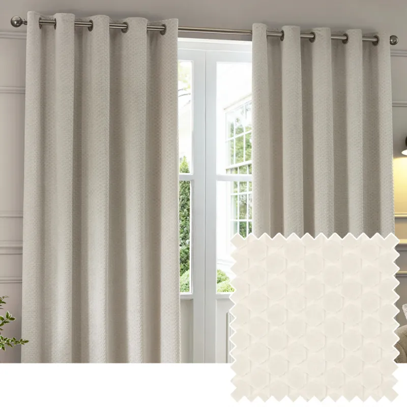 Neptune Velvet Room Darkening Eyelet Curtains Ivy
