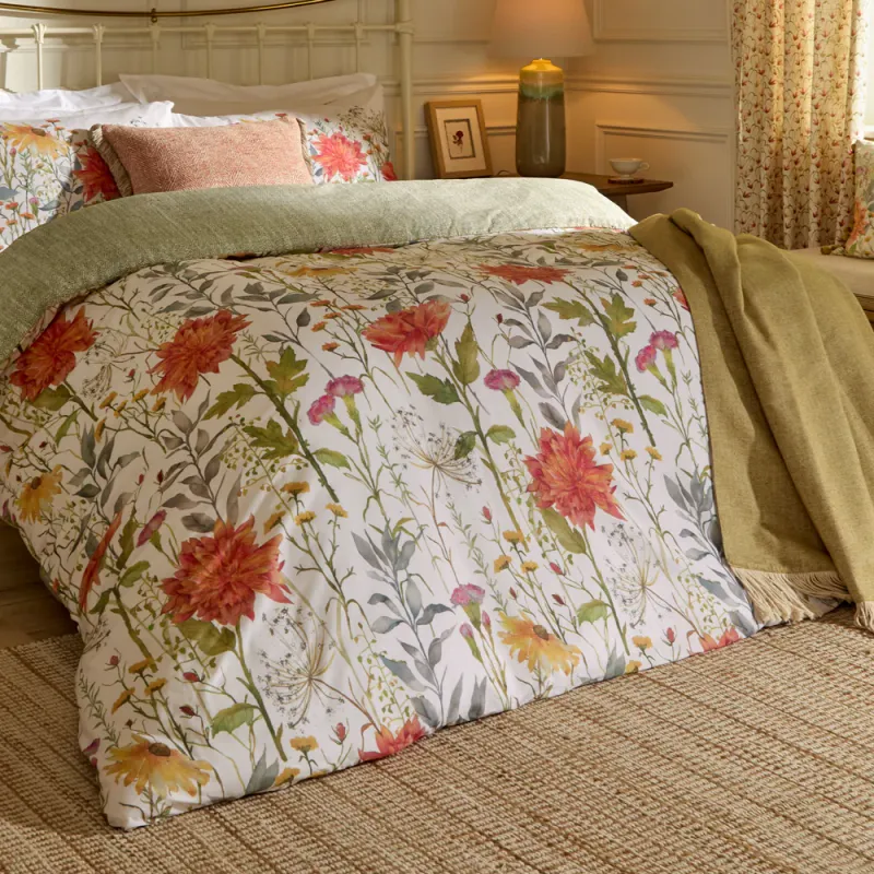 Delamere 100% Cotton Reversible Duvet Cover Set Multicolour