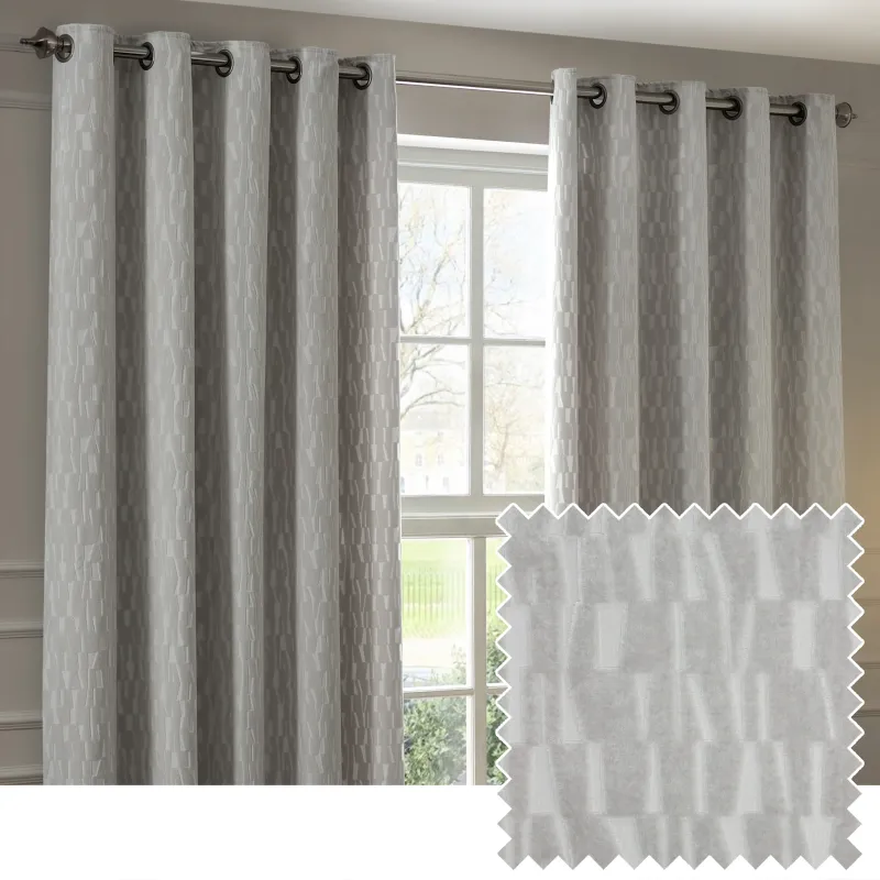 Manhattan Velvet Room Darkening Eyelet Curtains Silver