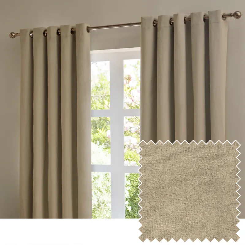 The Ultimate Velvet Blackout Eyelet Curtains Mocha