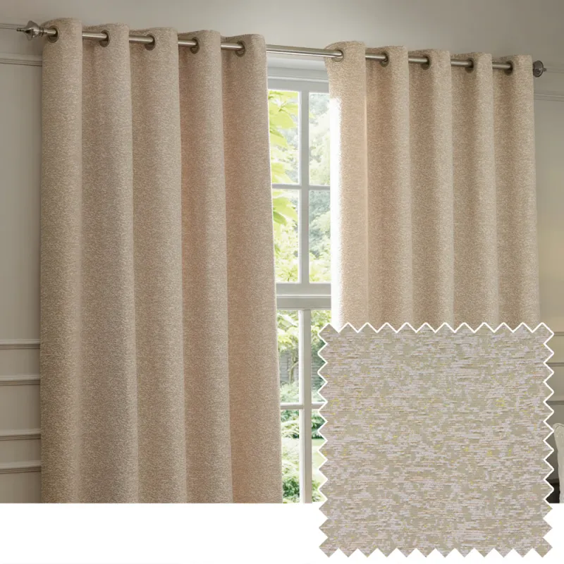 Galaxy Chenille Room Darkening Eyelet Curtains Blush