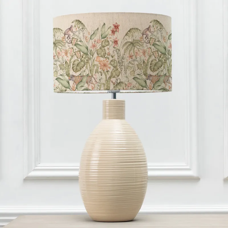 Tropical Utopia Eva & Epona Complete Table Lamp Cream/Multicolour