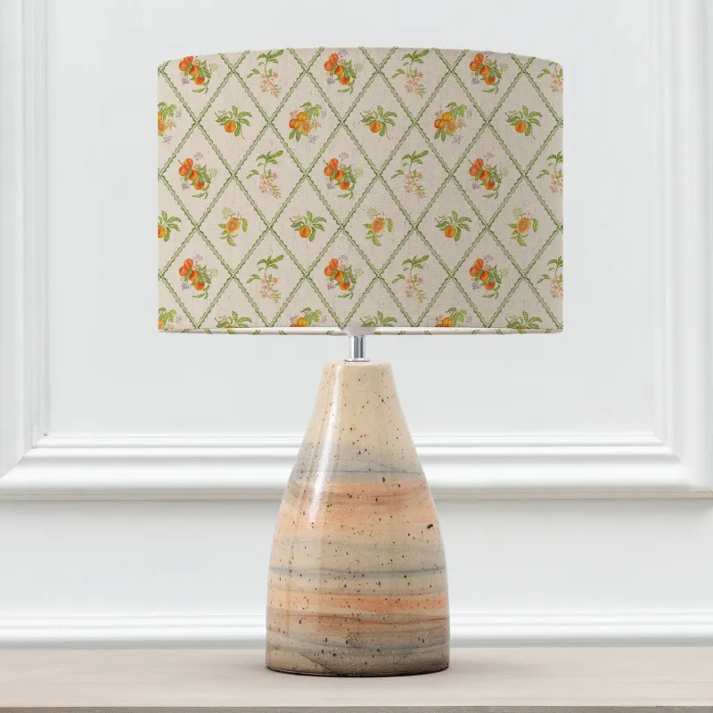 Peach Trellis Eva & Japura Complete Table Lamp Sandstone/Multicolour