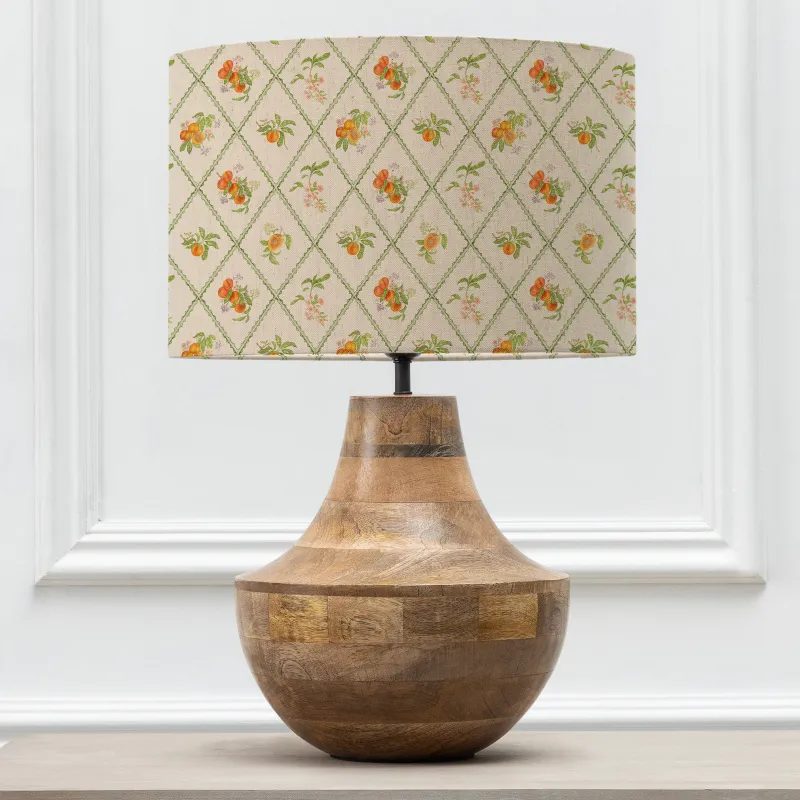 Peach Trellis Eva & Leven Complete Table Lamp Mango/Multicolour