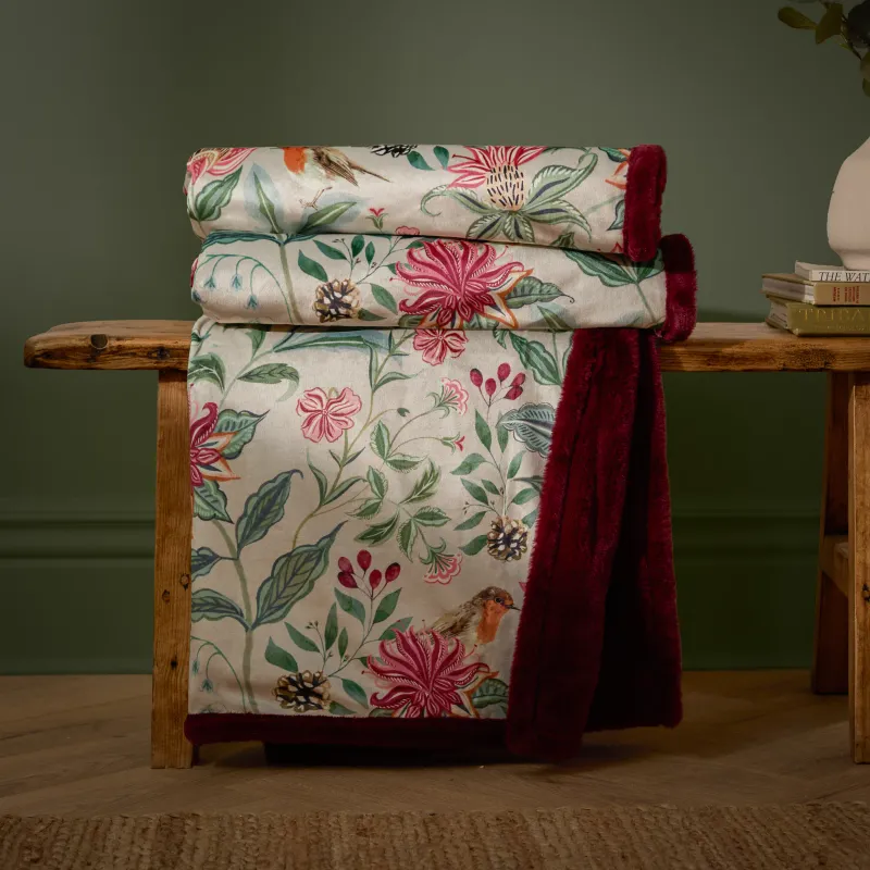 Beatrice Printed Velvet Throw Multicolour
