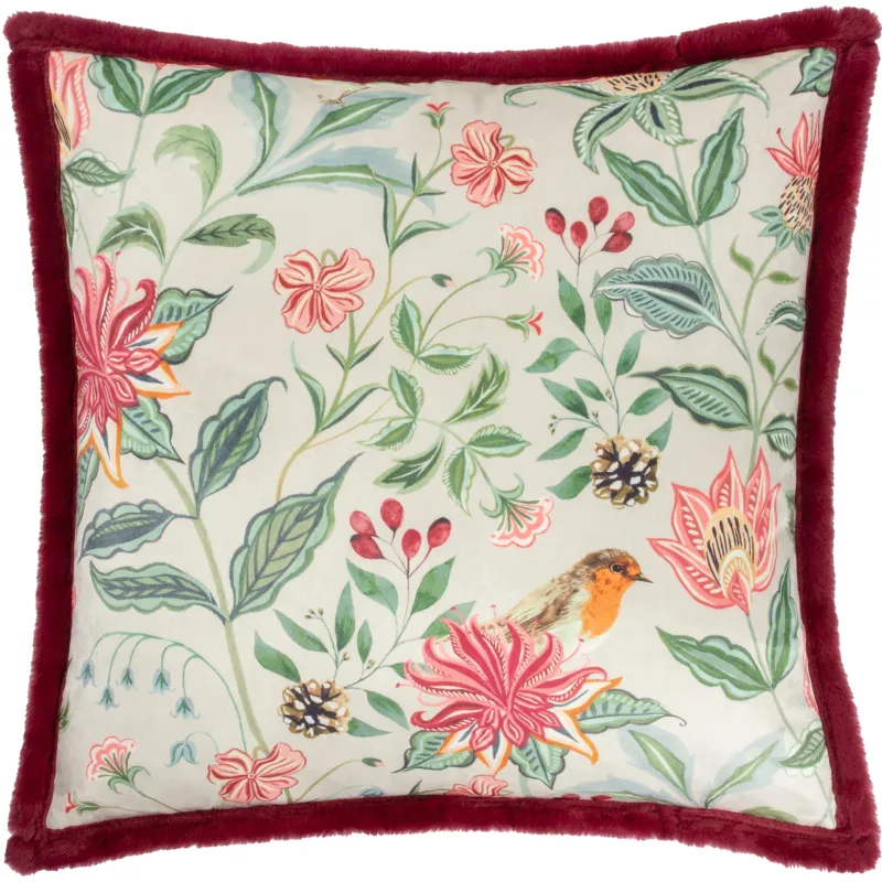 Beatrice Printed Velvet Cushion Multicolour