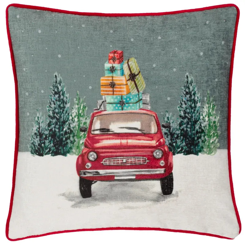 Car Scene Cushion Multicolour