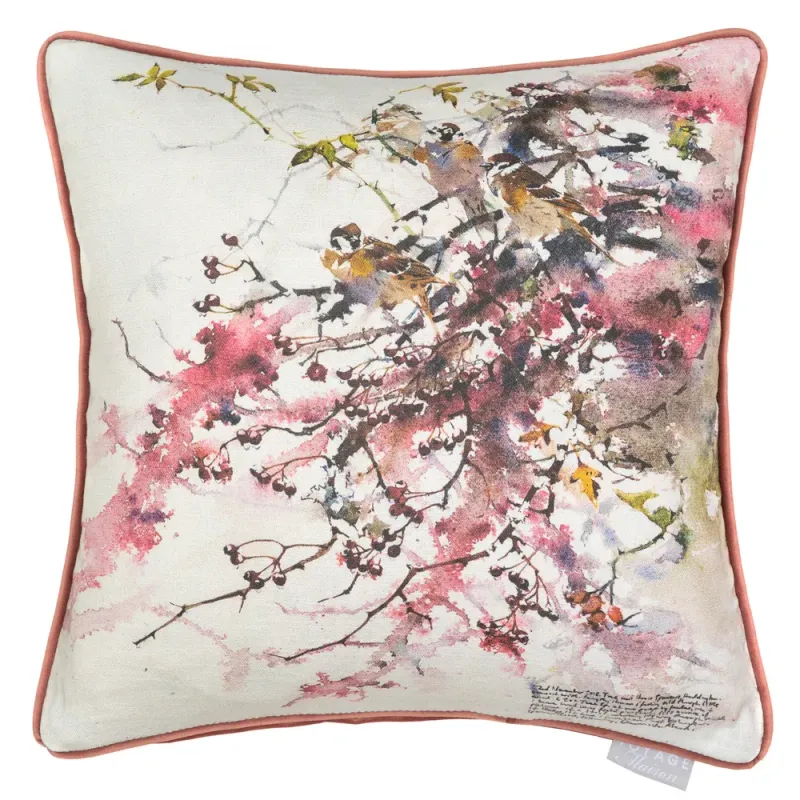 Brushwood Printed Feather Cushion Blossom