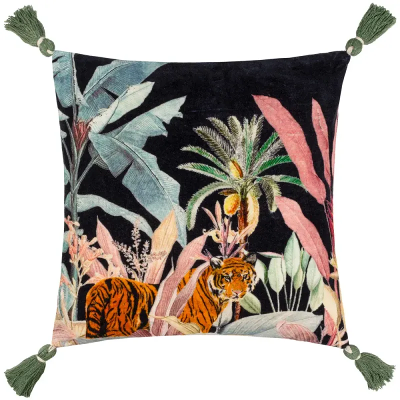 Midnight Jungle Cushion Noir