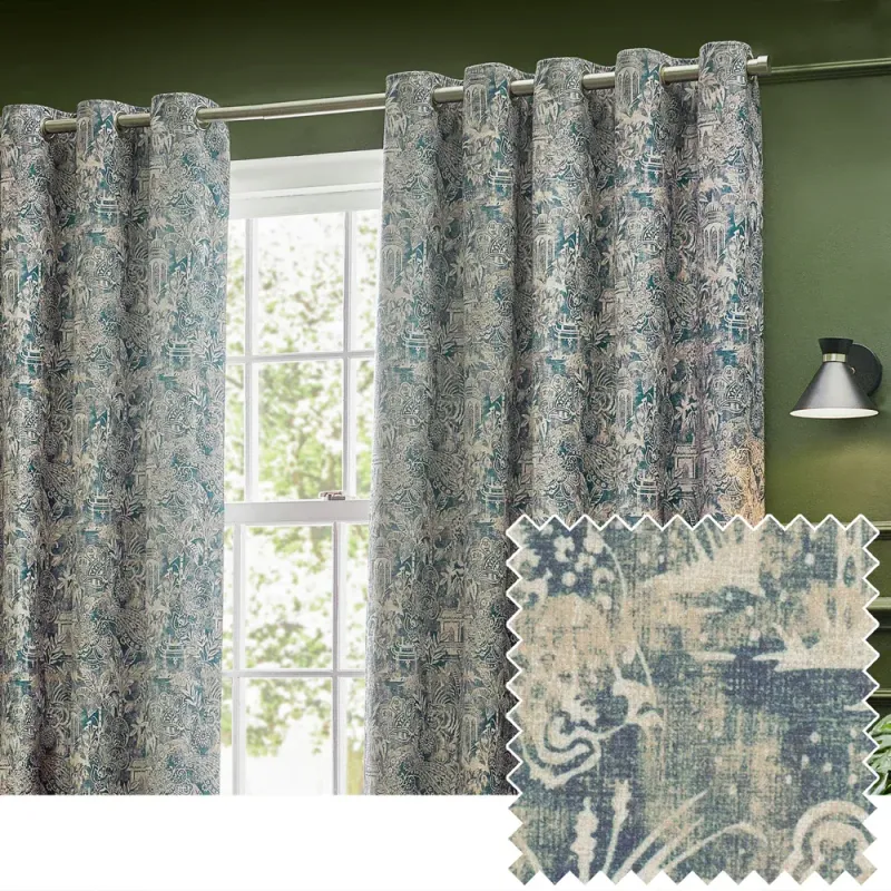 Bengal Eyelet Curtains Wedgewood