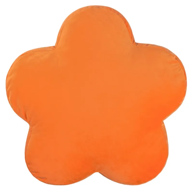 Flower Velvet Reversible Cushion Orange