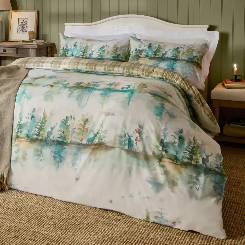 Wilderness 100% Cotton Reversible Duvet Cover Set Forest