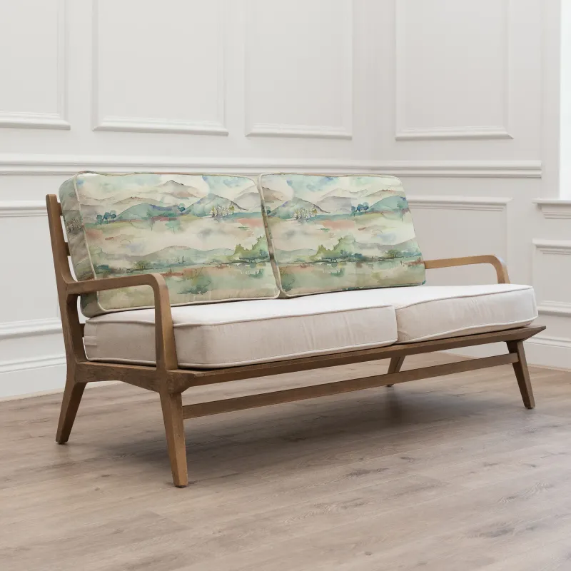 Russet Shores Printed Idris 2 Seater Settee Linen