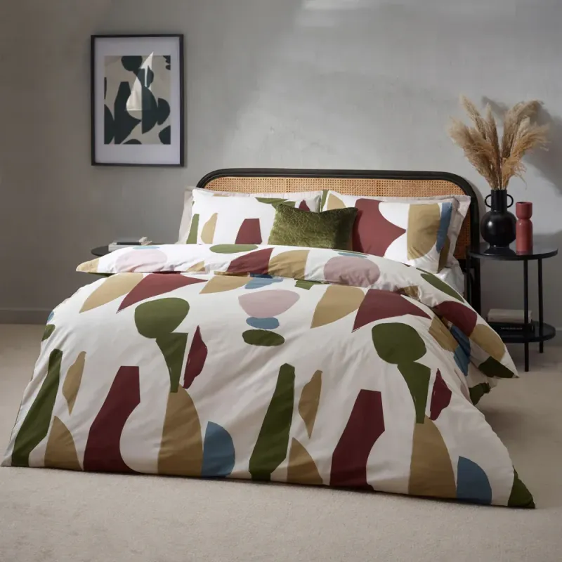Meta Abstract Cotton Rich Duvet Cover Set Multi Colour