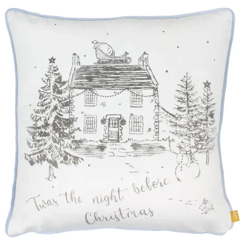 Midwinter Toile Christmas Cushion Snow