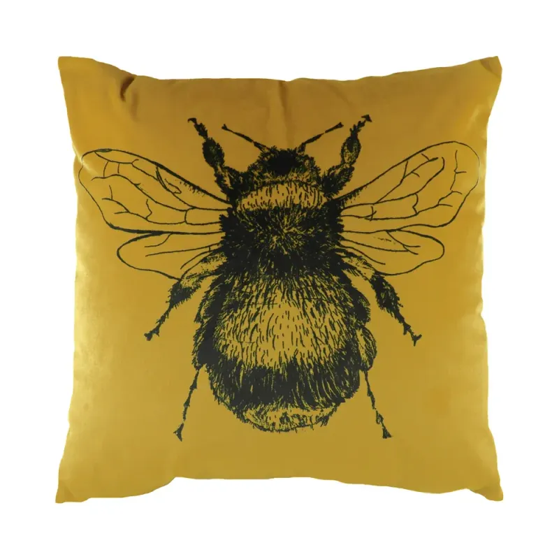 Gold Bee Velvet Cushion Gold