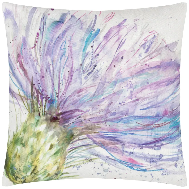 Expressive Thistle Outdoor Cushion Purple