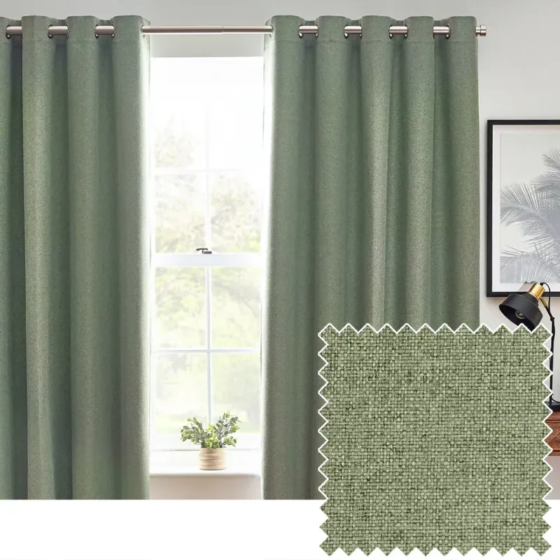 Dawn 100% Blackout Thermal Eyelet Curtains Eucalyptus