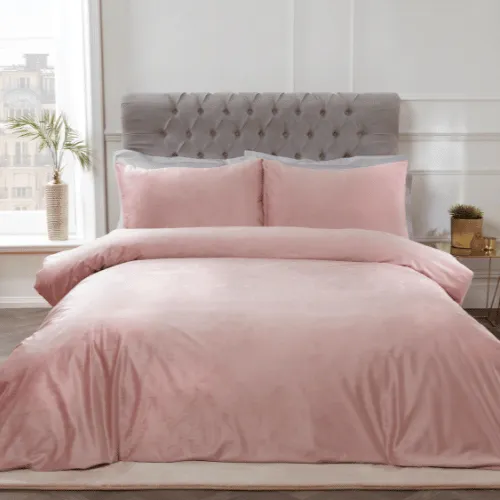 Matt Velvet Blush Duvet Set