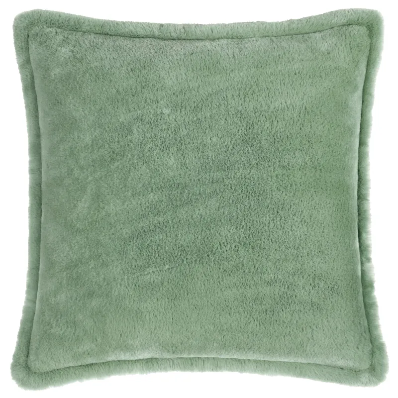 Kallu Faux Fur Cushion Frost Green 45 x 45