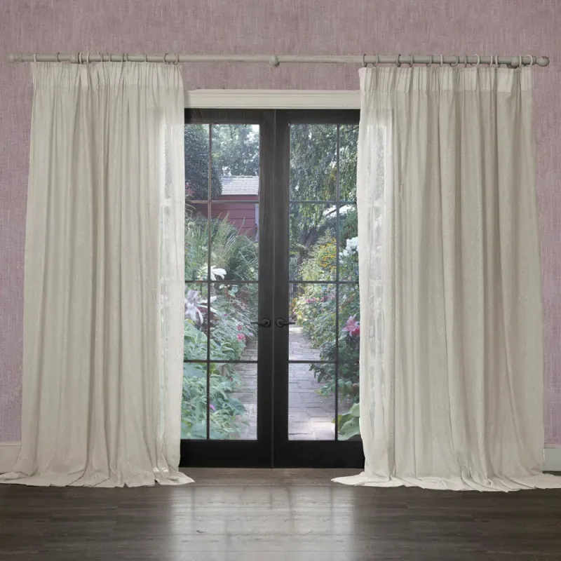 Focus Sheer Woven Pencil Pleat Curtains 110" x x 118" 5 Colours