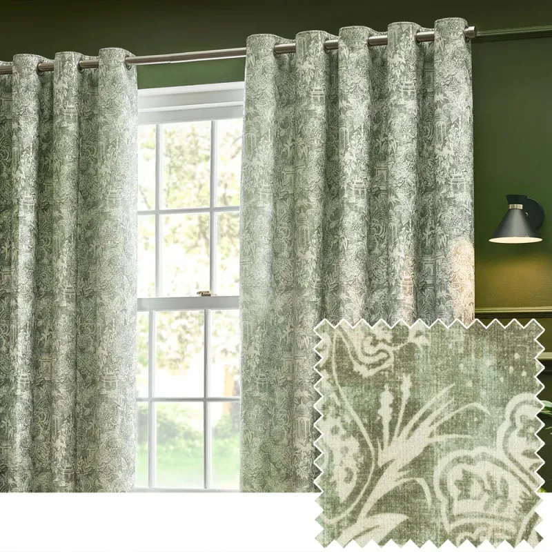 Bengal Eyelet Curtains Sage