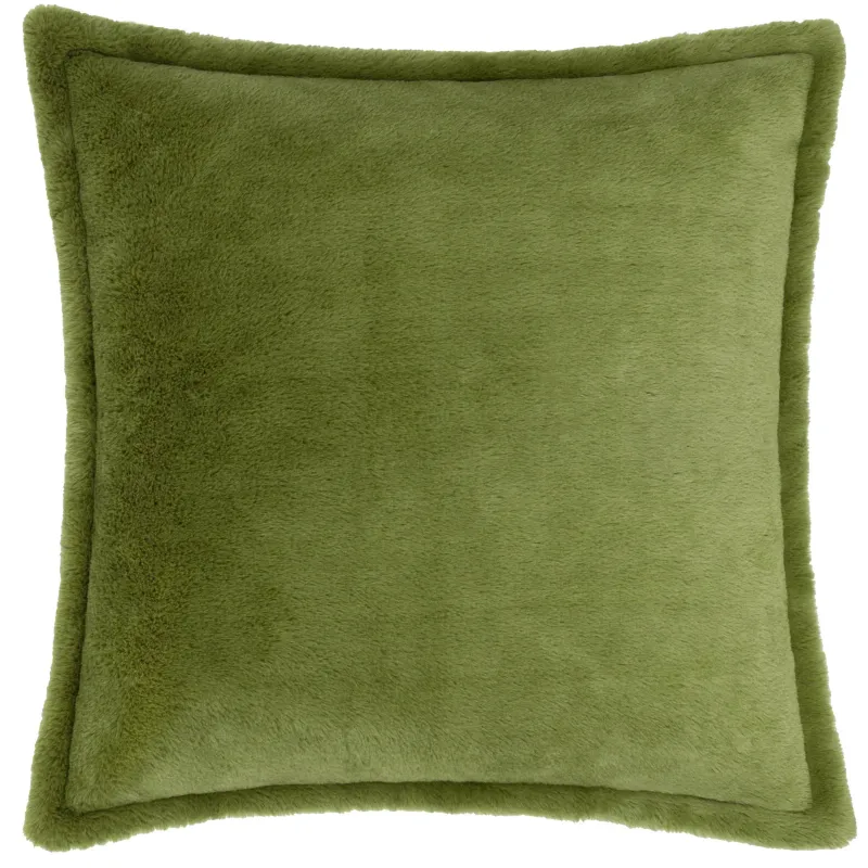 Kallu Faux Fur Cushion Olive 45 x 45