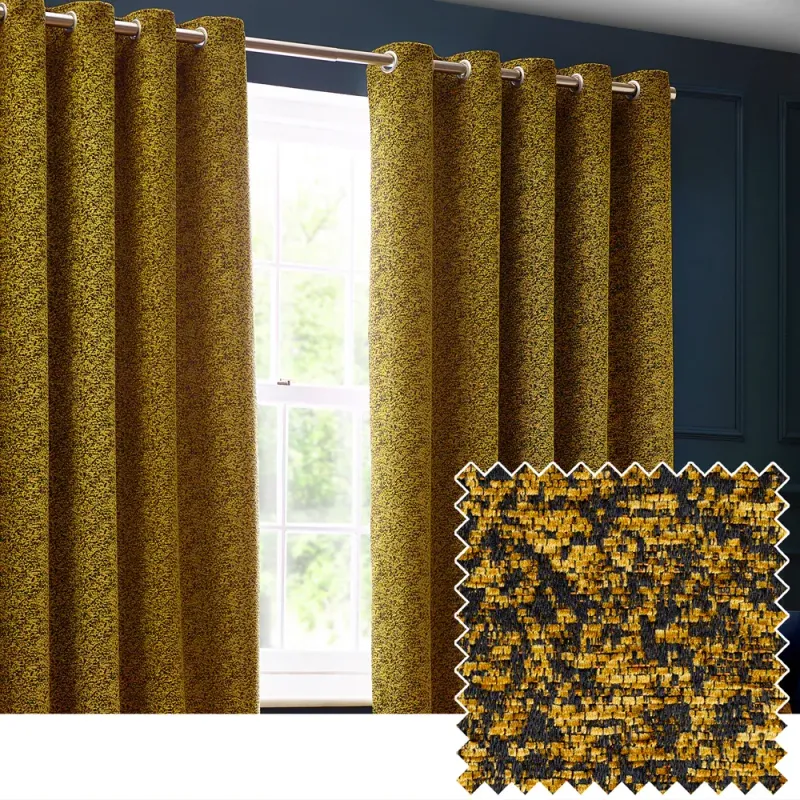Galaxy Room Darkening Eyelet Curtains Gold