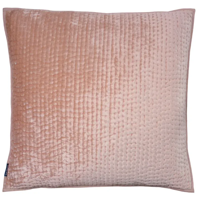 Brooklands Quilted Velvet Cushion Blush