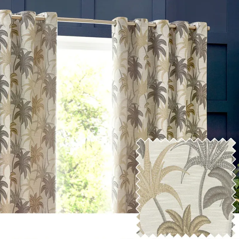 Galapagos Eyelet Curtains Natural