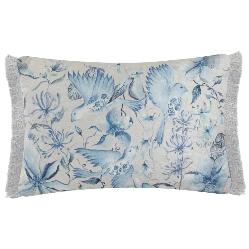 Floella Printed Ruche Fringe Cushion