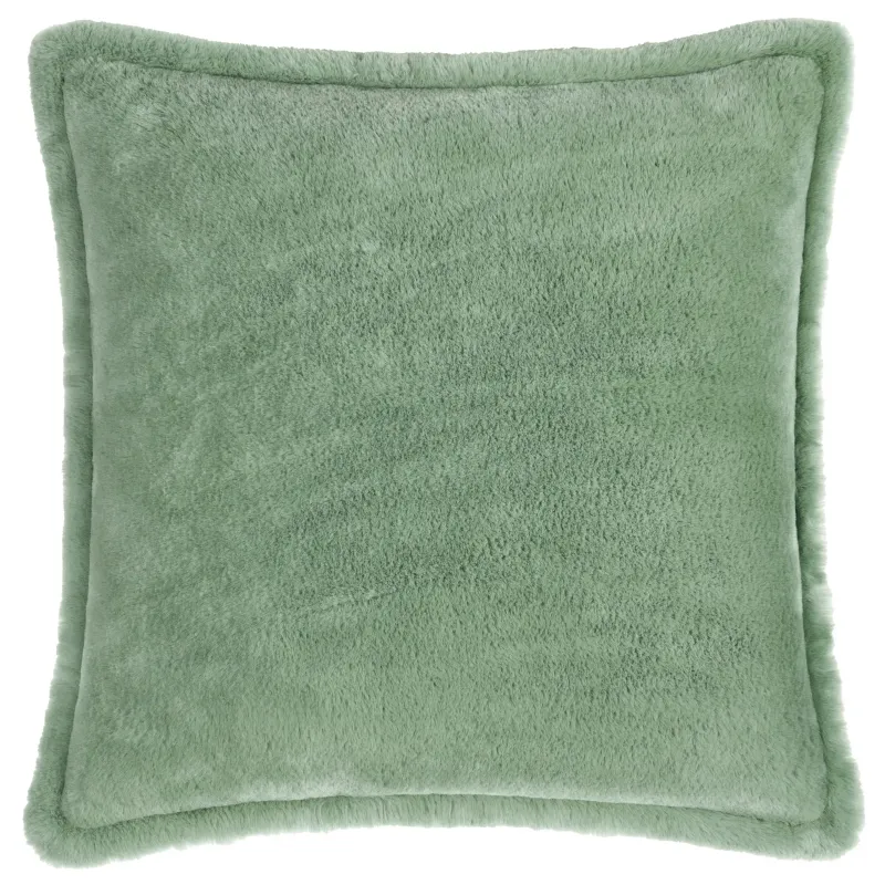 Kallu Faux Fur Cushion Frost Green 55 x 55