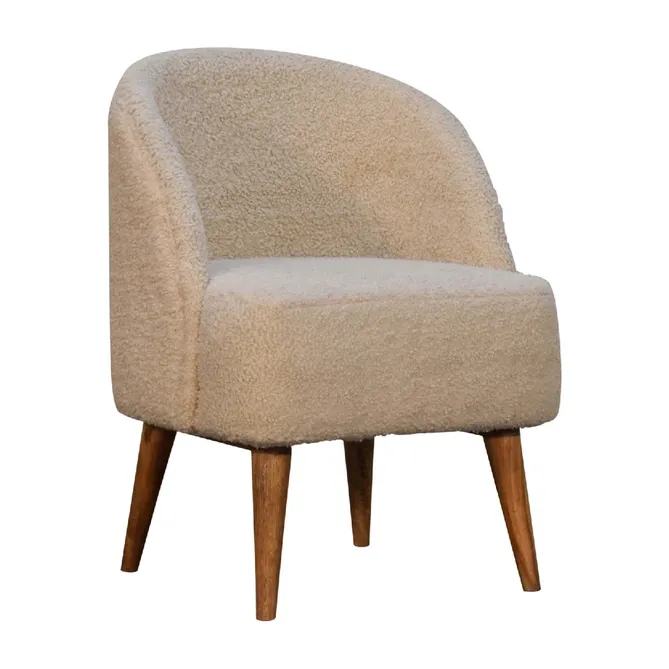 Bouclé Cream Tub Chair