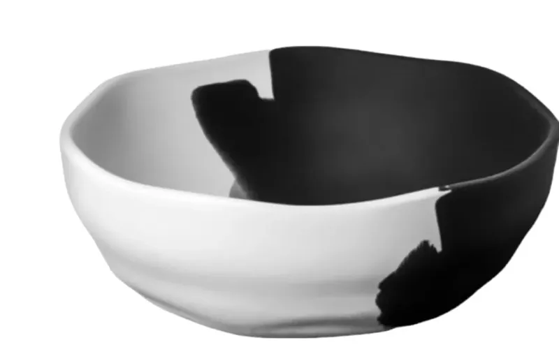 Lex - Black Enamel Textured Fruit Bowl