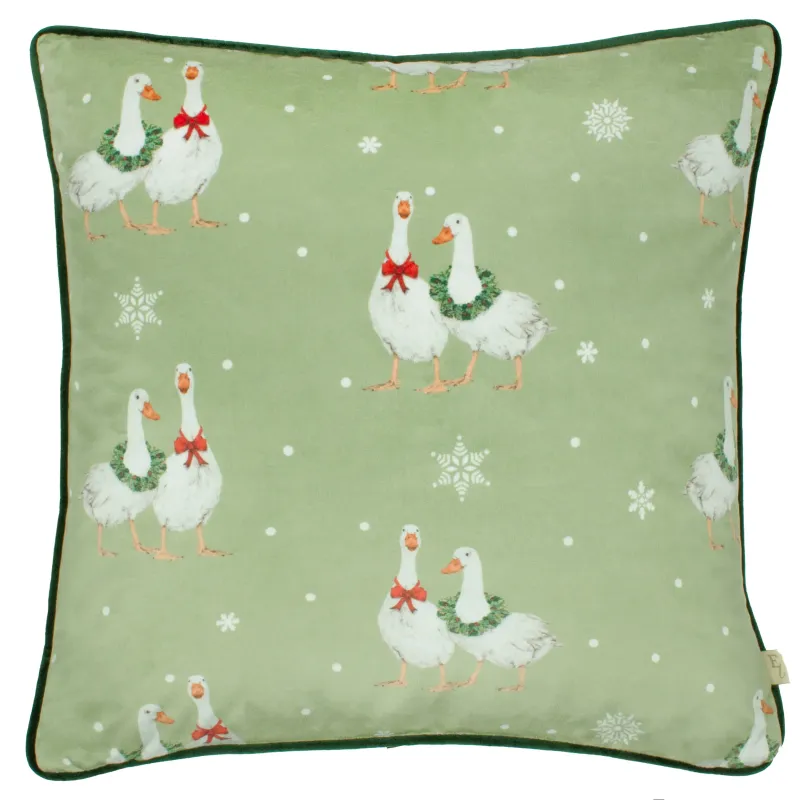 Winter Geese Printed Cushion Multicolour
