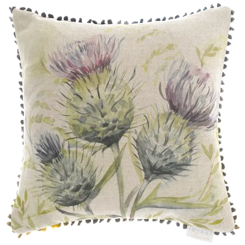 Thistle Printed Cushion Natural