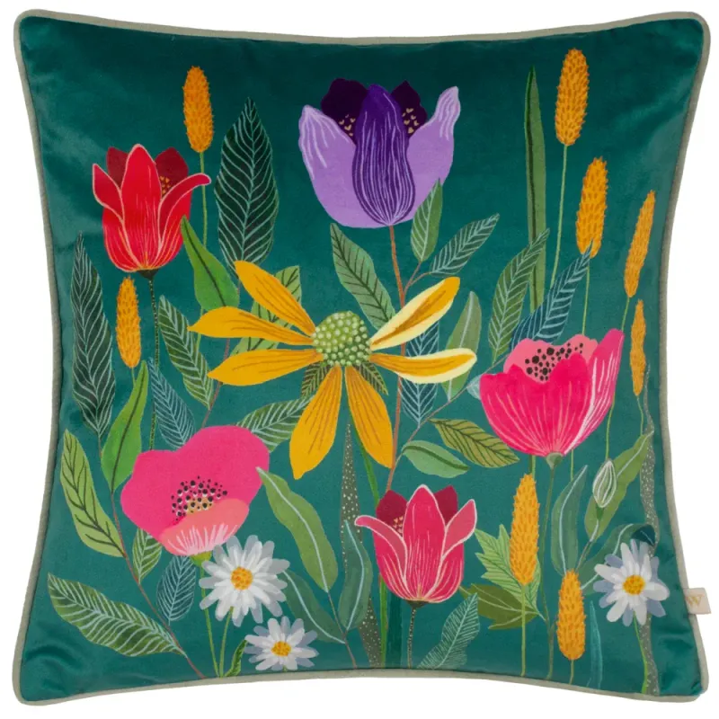 House of Bloom Celandine Cushion Teal