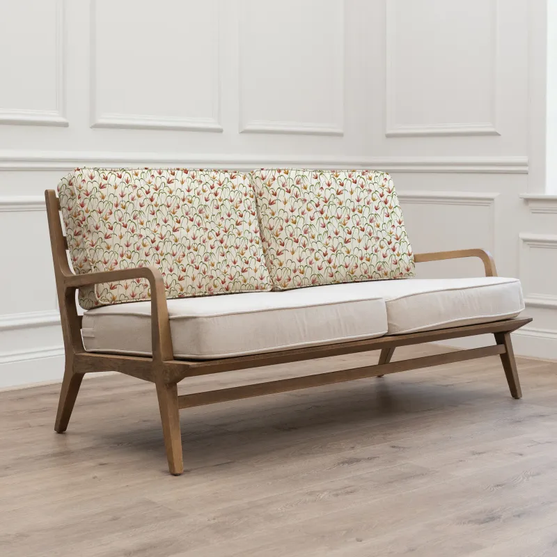Fresia Printed Idris 2 Seater Settee Linen